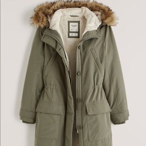 Abercrombie Faux-Fur Lined Military Parka